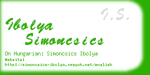 ibolya simoncsics business card